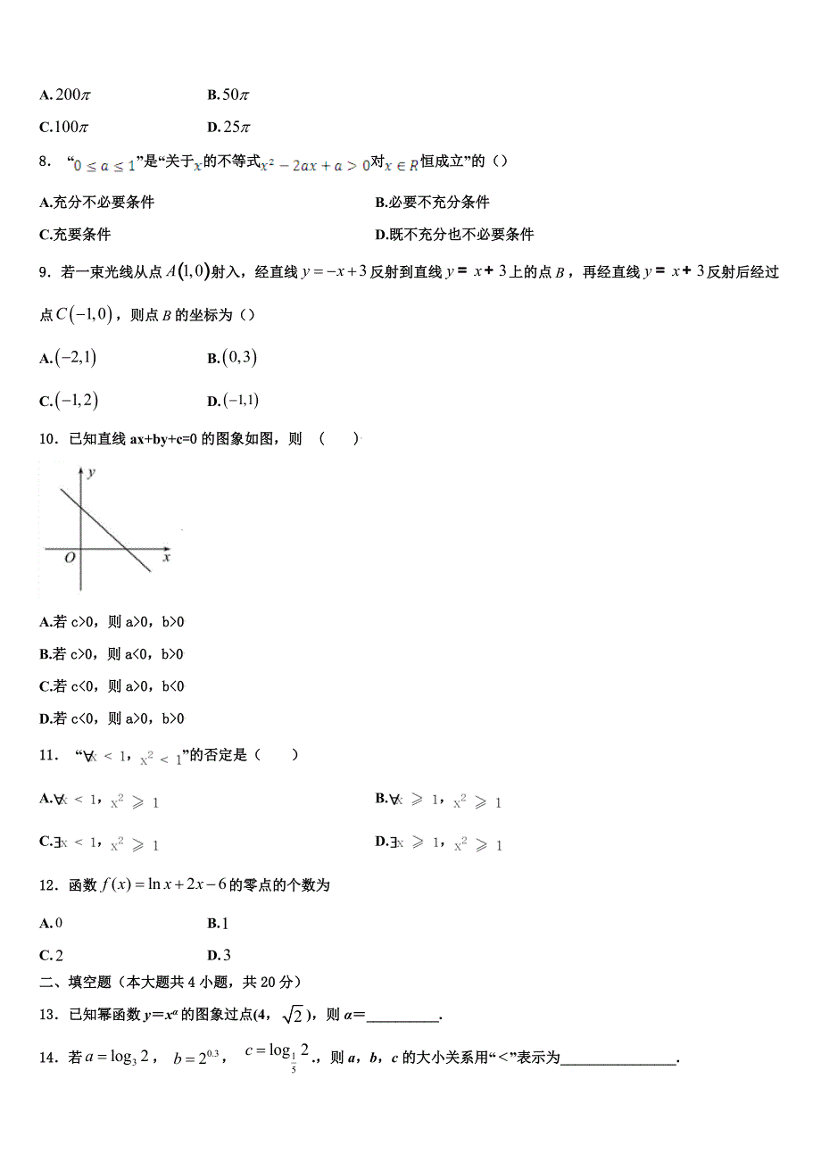 河南省洛阳市理工学院附中2023-2024学年高一上数学期末教学质量检测模拟试题含解析_第2页