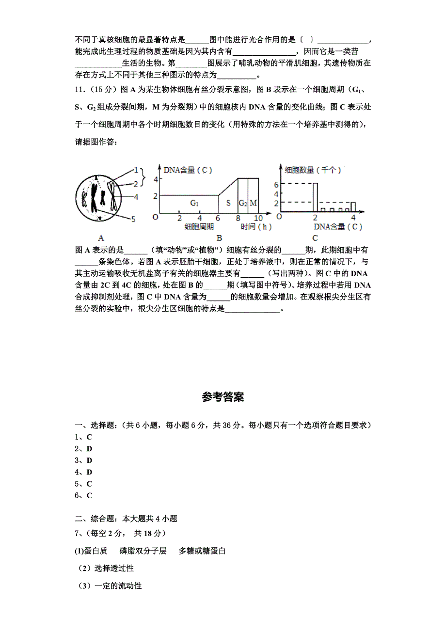 山东省邹平县黄山中学2023年生物高一第一学期期末复习检测模拟试题含解析_第4页