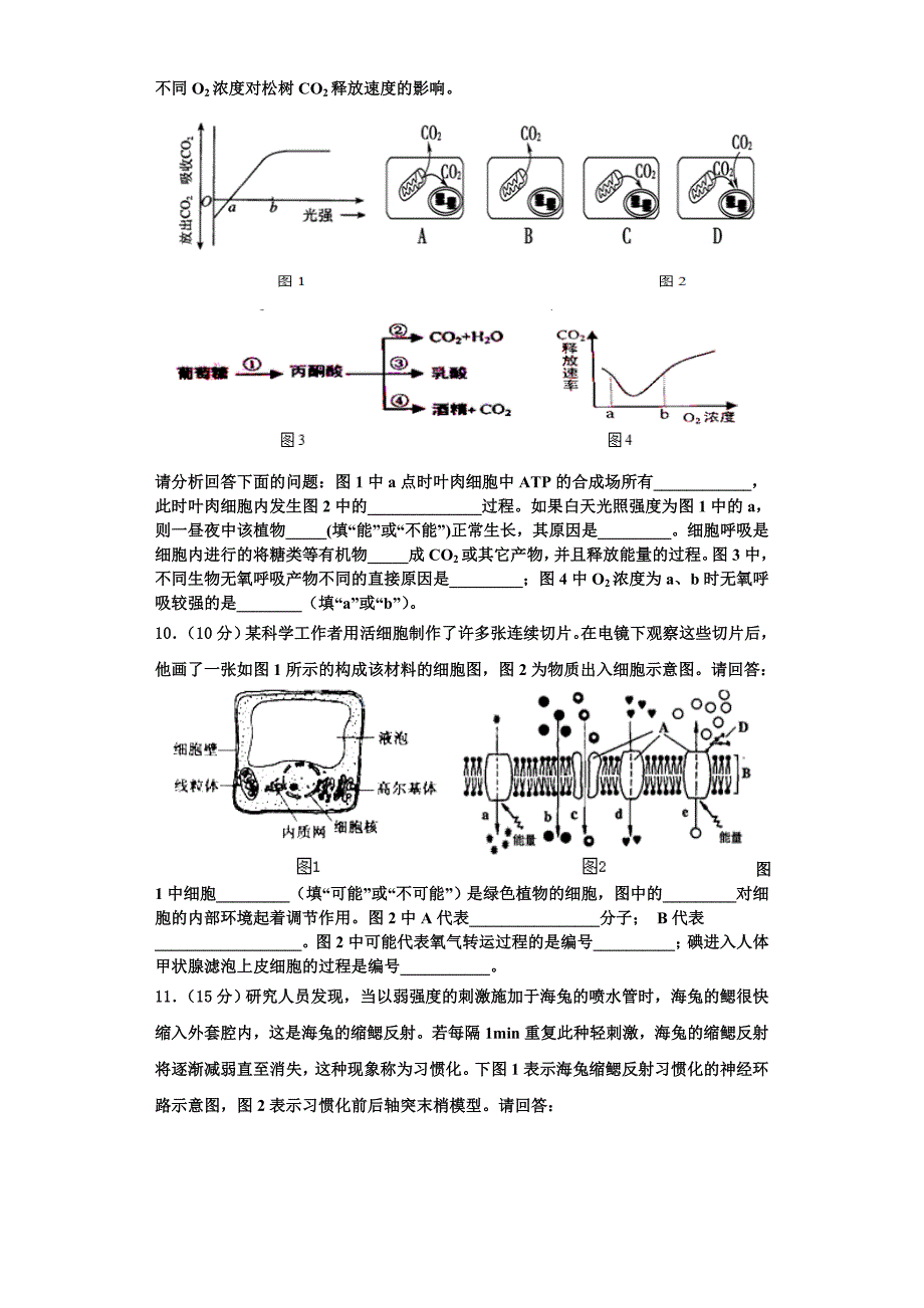 浙江省杭州市七县区2023年生物高一上期末质量跟踪监视试题含解析_第3页