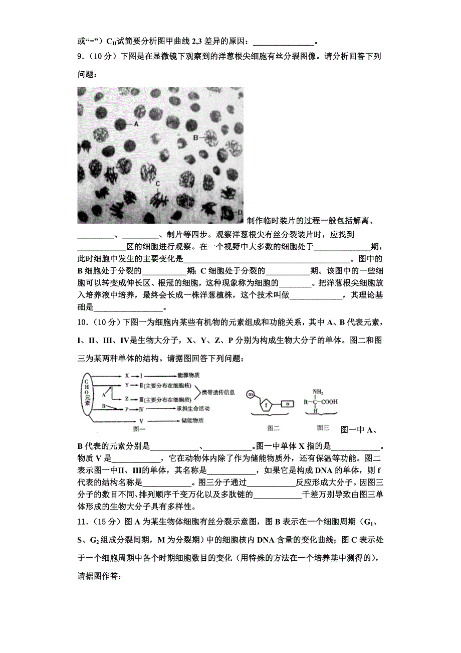 河北艺术职业中学2023年生物高一第一学期期末质量跟踪监视试题含解析_第3页