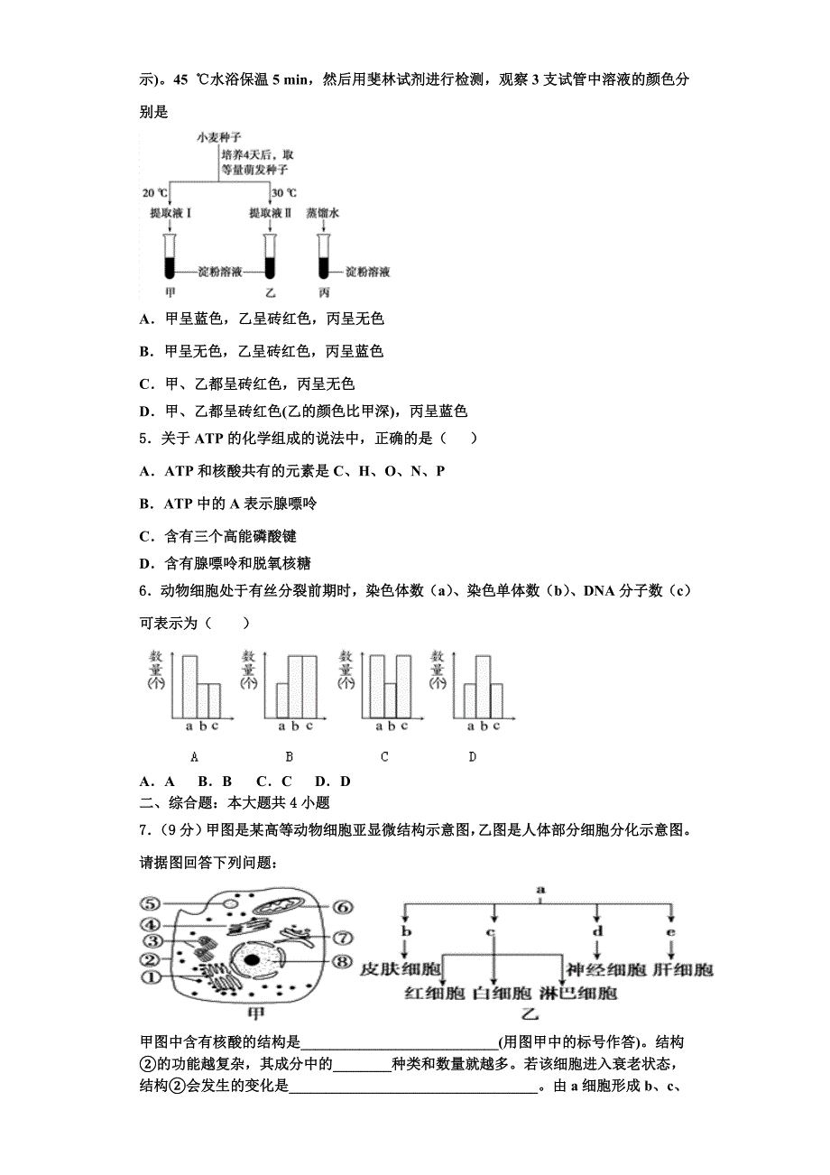 2024届河南省创新发展联盟生物高一上期末综合测试模拟试题含解析_第2页