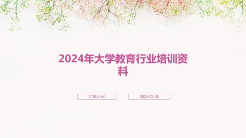 2024年大学教育行业培训资料