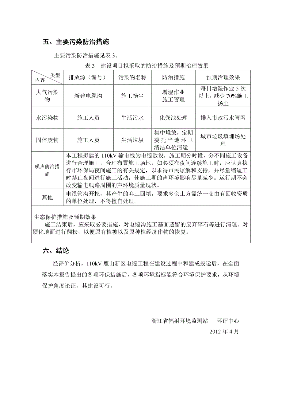 富阳供电局110kv鹿山新区电缆工程环境影响报告表_第4页
