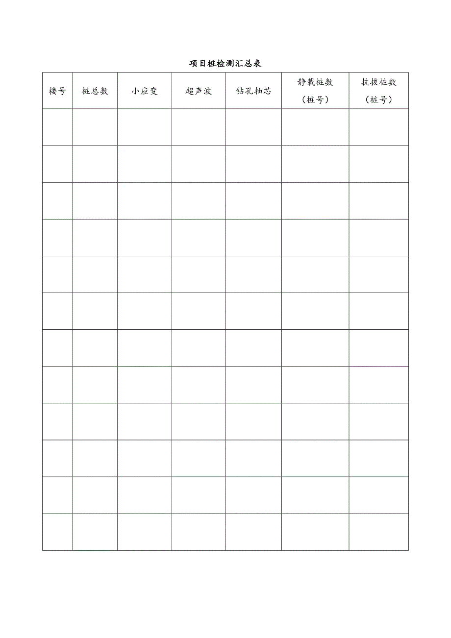 项目桩检测汇总表_第1页