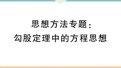 八年级下次册数数思想方法专题：勾股定理中的方程思想