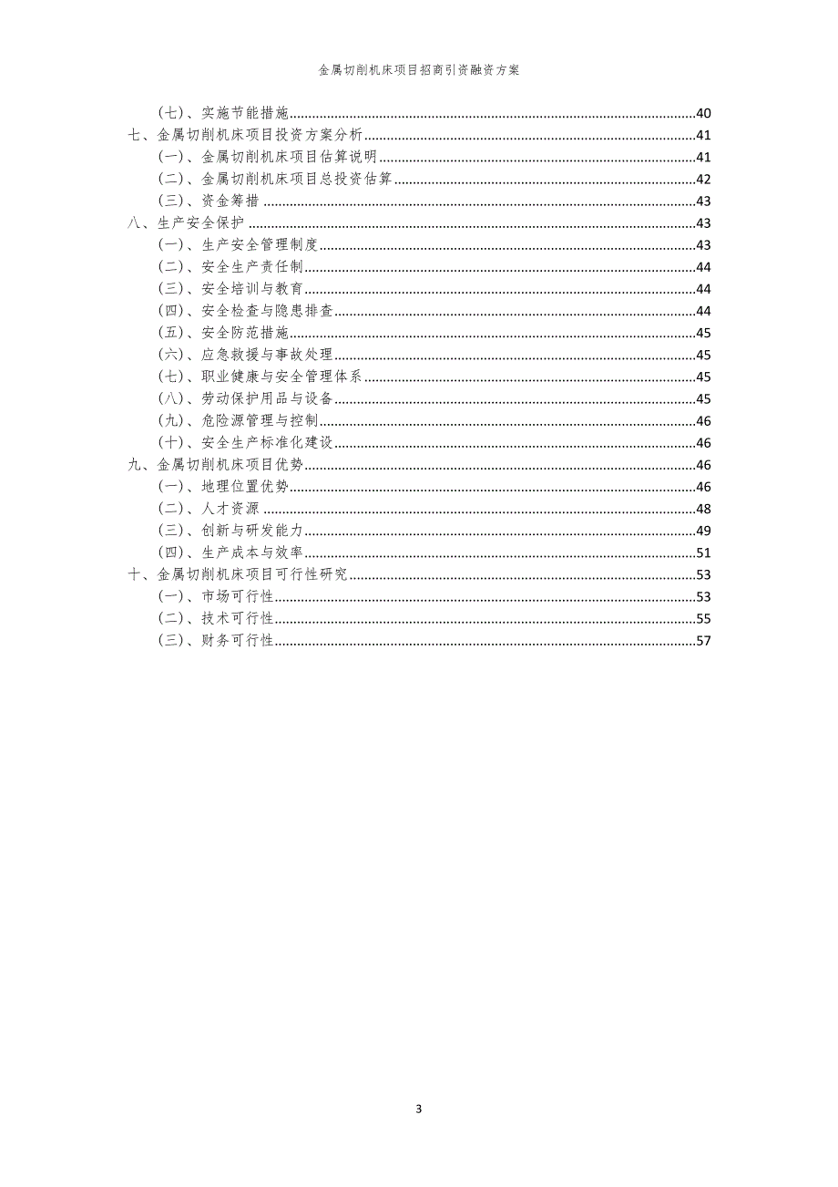 2023年金属切削机床项目招商引资融资方案_第3页