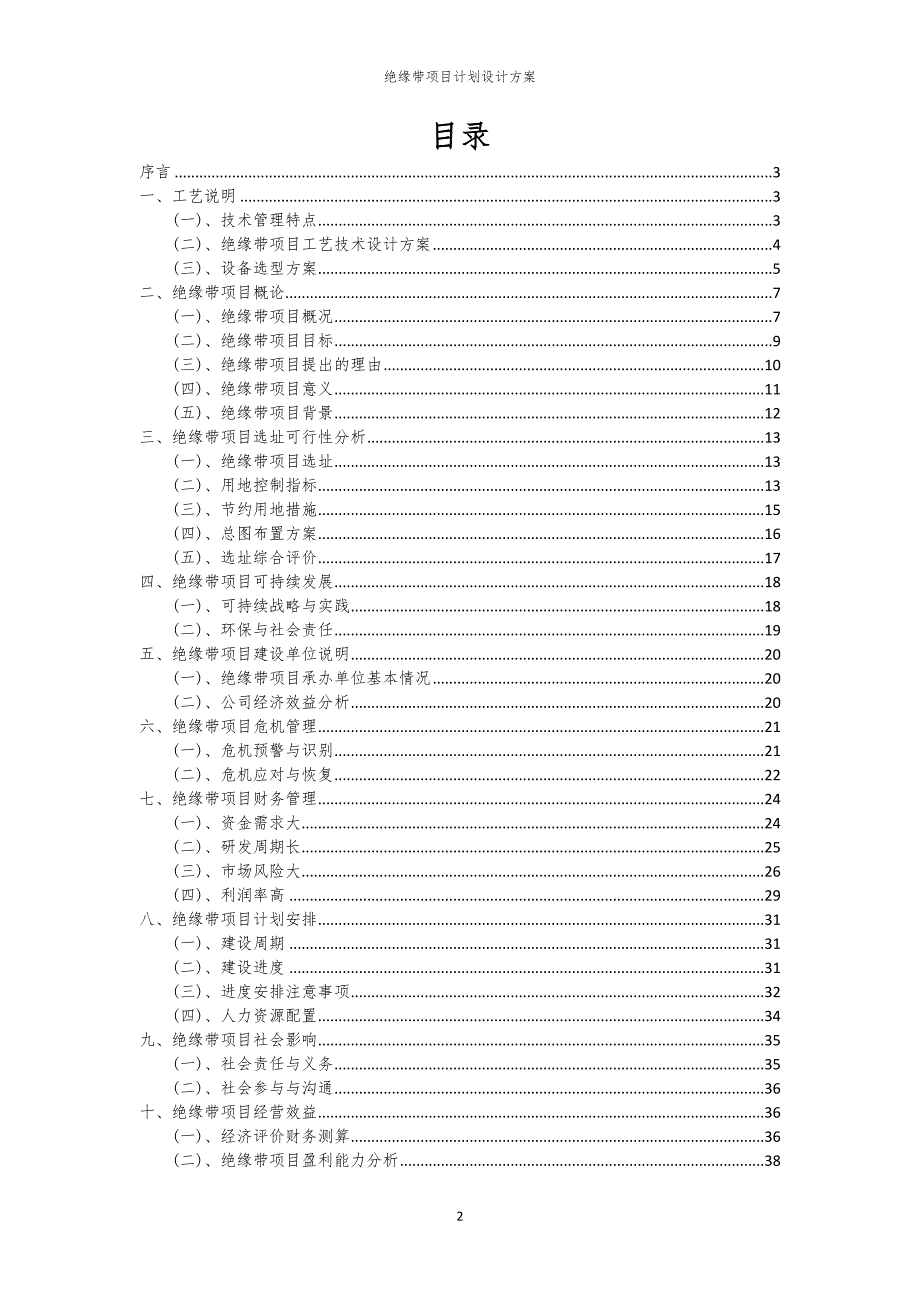 绝缘带项目计划设计方案_第2页