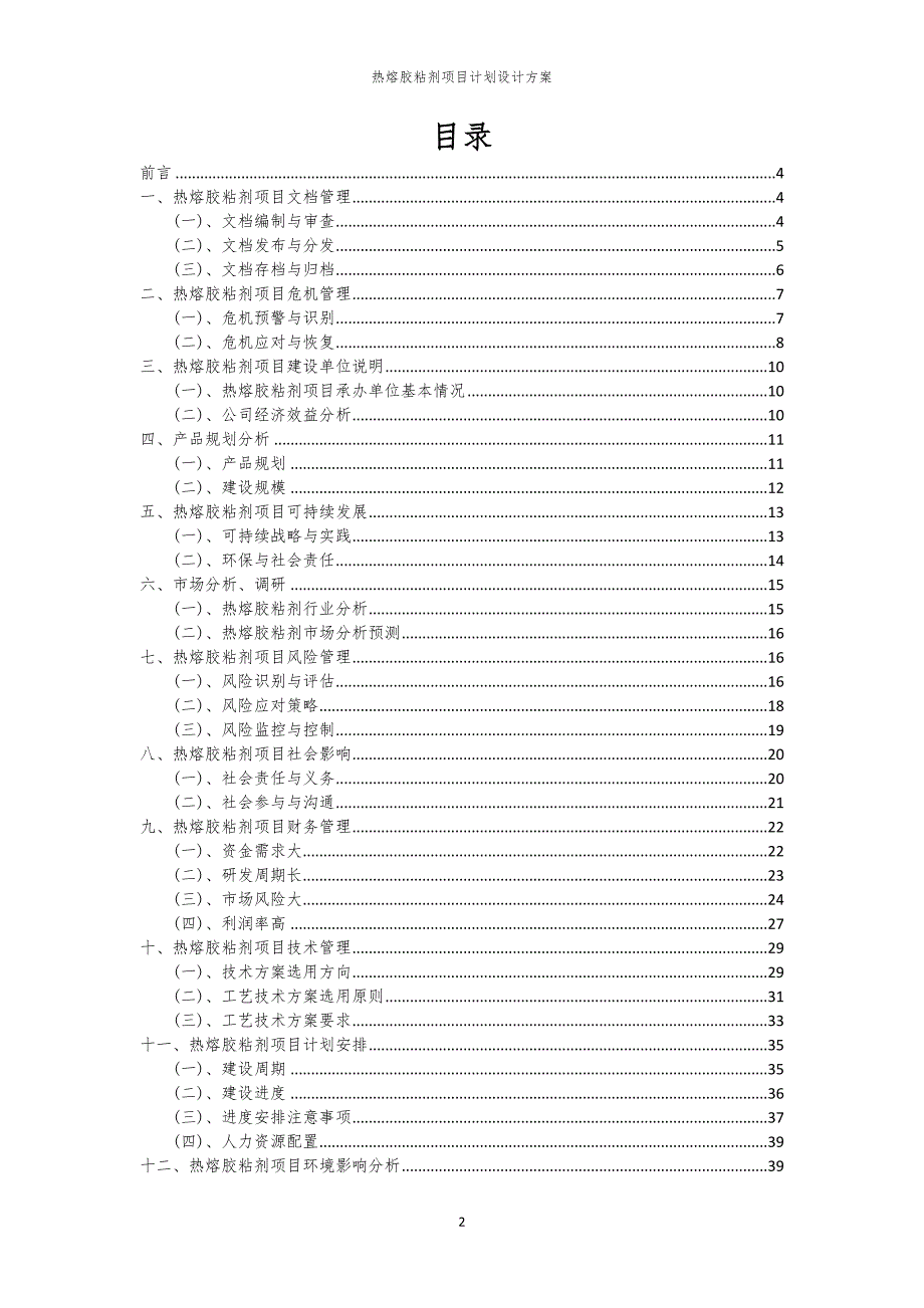 热熔胶粘剂项目计划设计方案_第2页