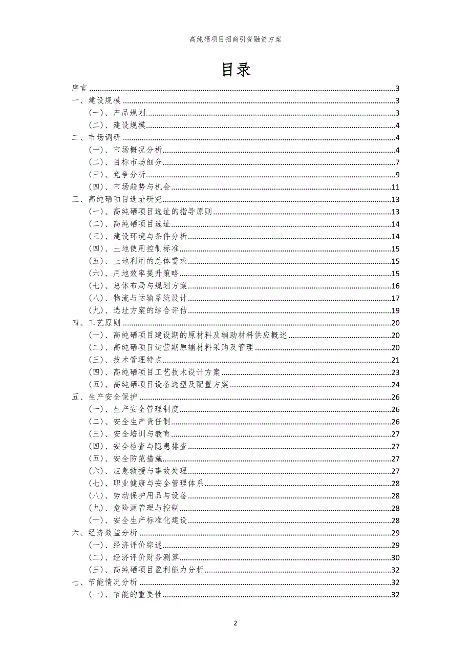 2023年高纯硒项目招商引资融资方案_第2页