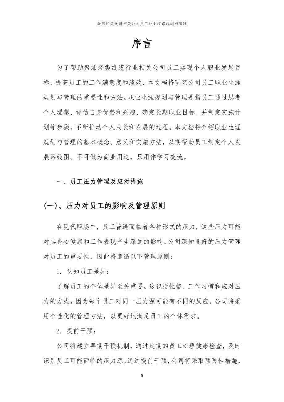 聚烯烃类线缆相关公司员工职业道路规划与管理_第5页