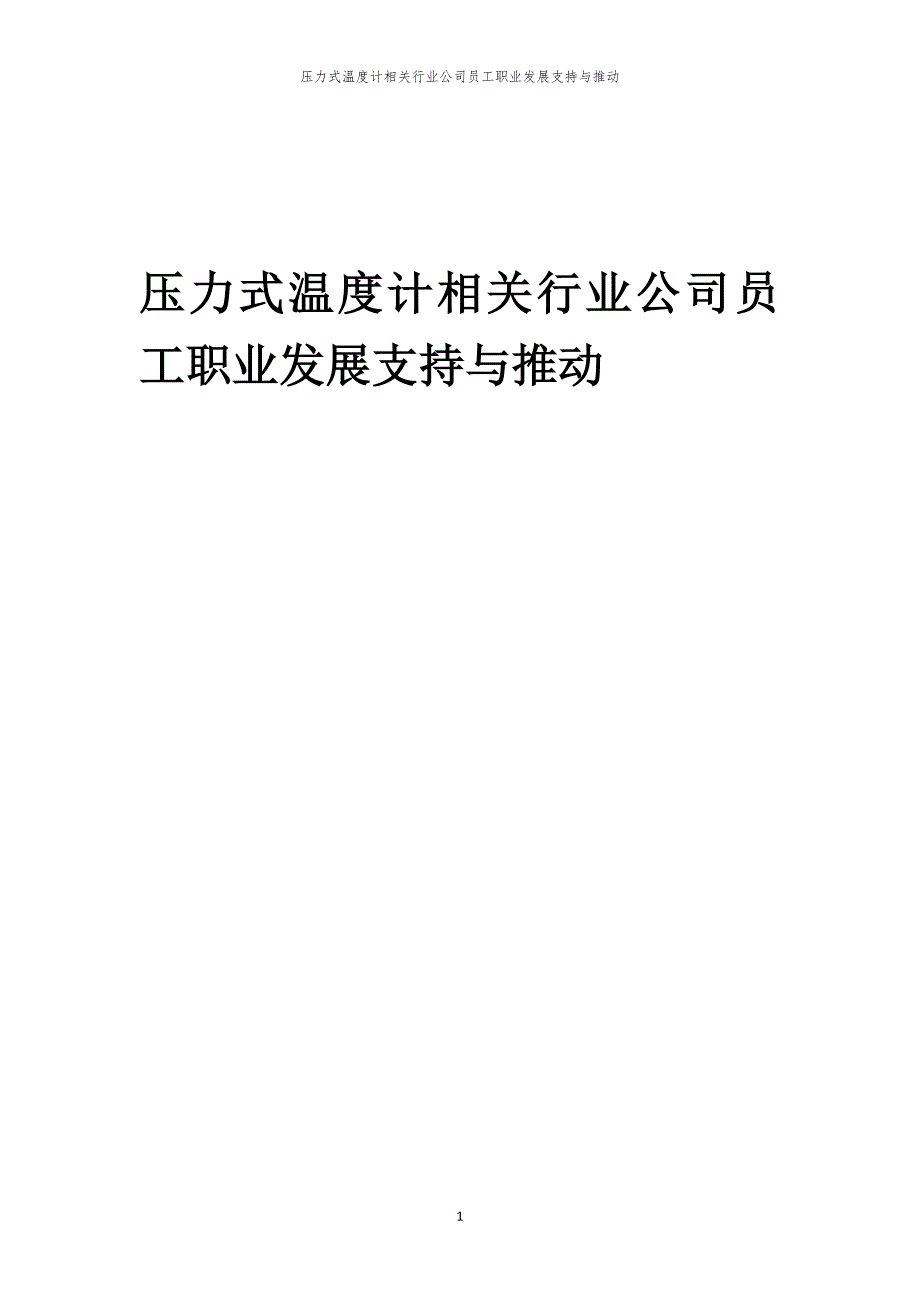 压力式温度计相关行业公司员工职业发展支持与推动_第1页