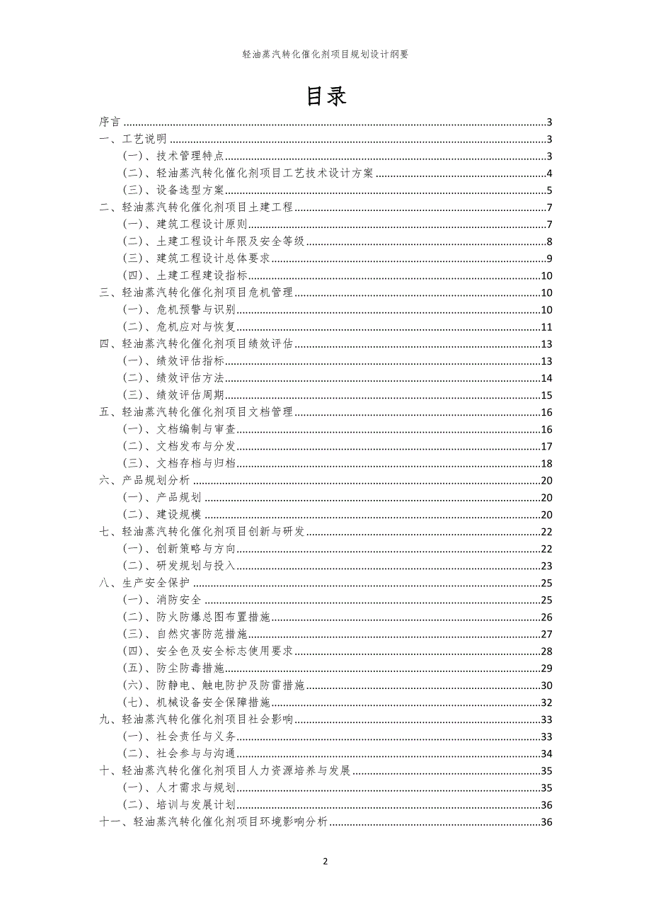 轻油蒸汽转化催化剂项目规划设计纲要_第2页