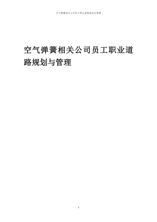 空气弹簧相关公司员工职业道路规划与管理