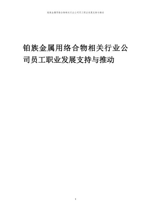 铂族金属用络合物相关行业公司员工职业发展支持与推动