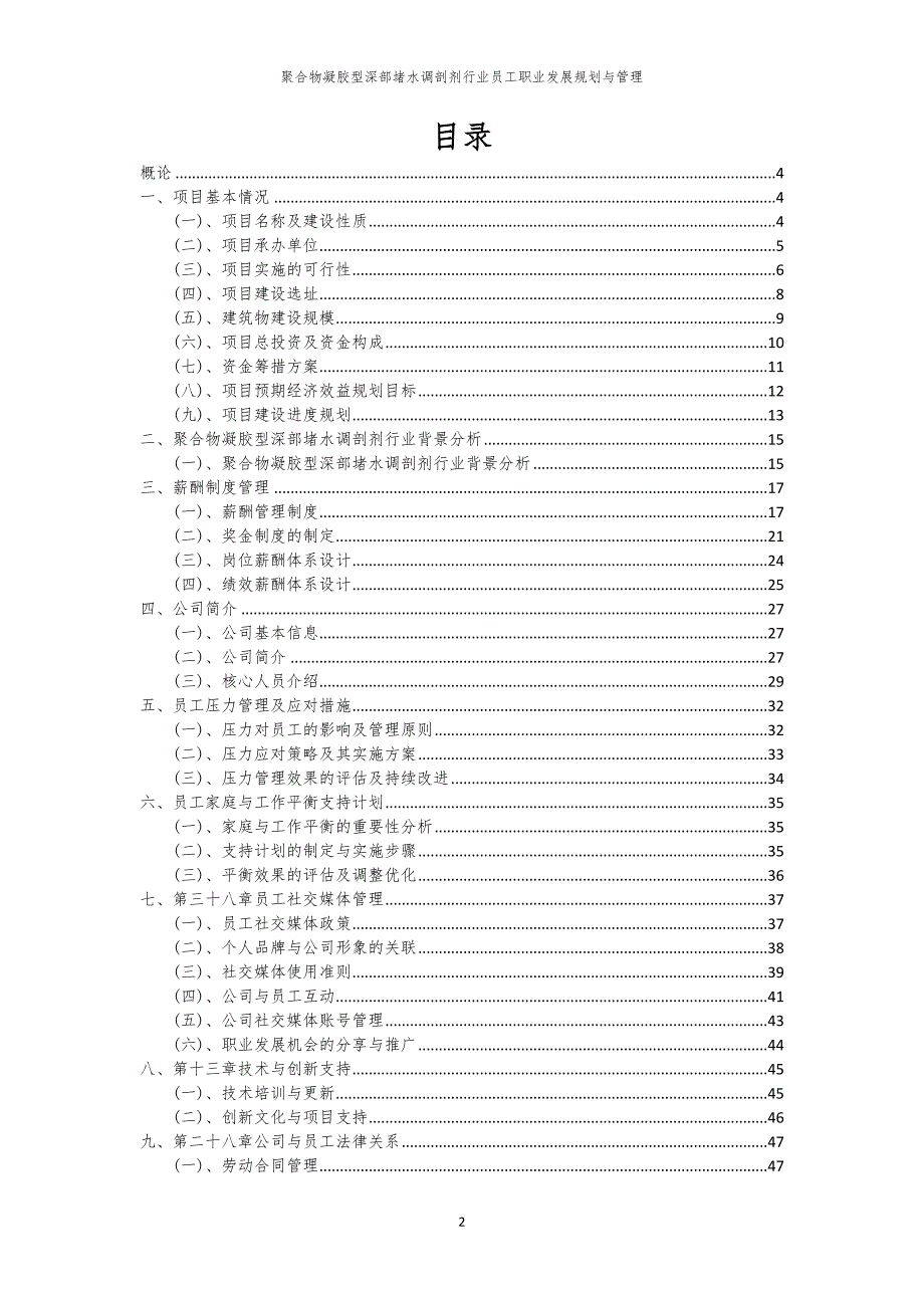 聚合物凝胶型深部堵水调剖剂行业员工职业发展规划与管理_第2页