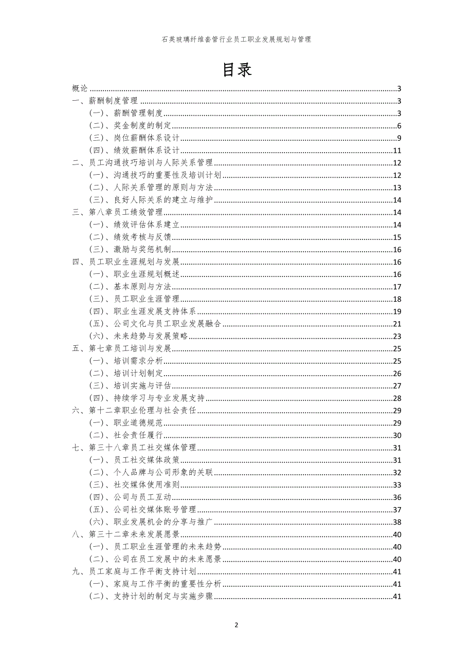 石英玻璃纤维套管行业员工职业发展规划与管理_第2页