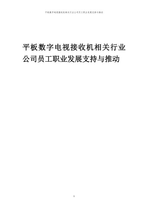 平板数字电视接收机相关行业公司员工职业发展支持与推动