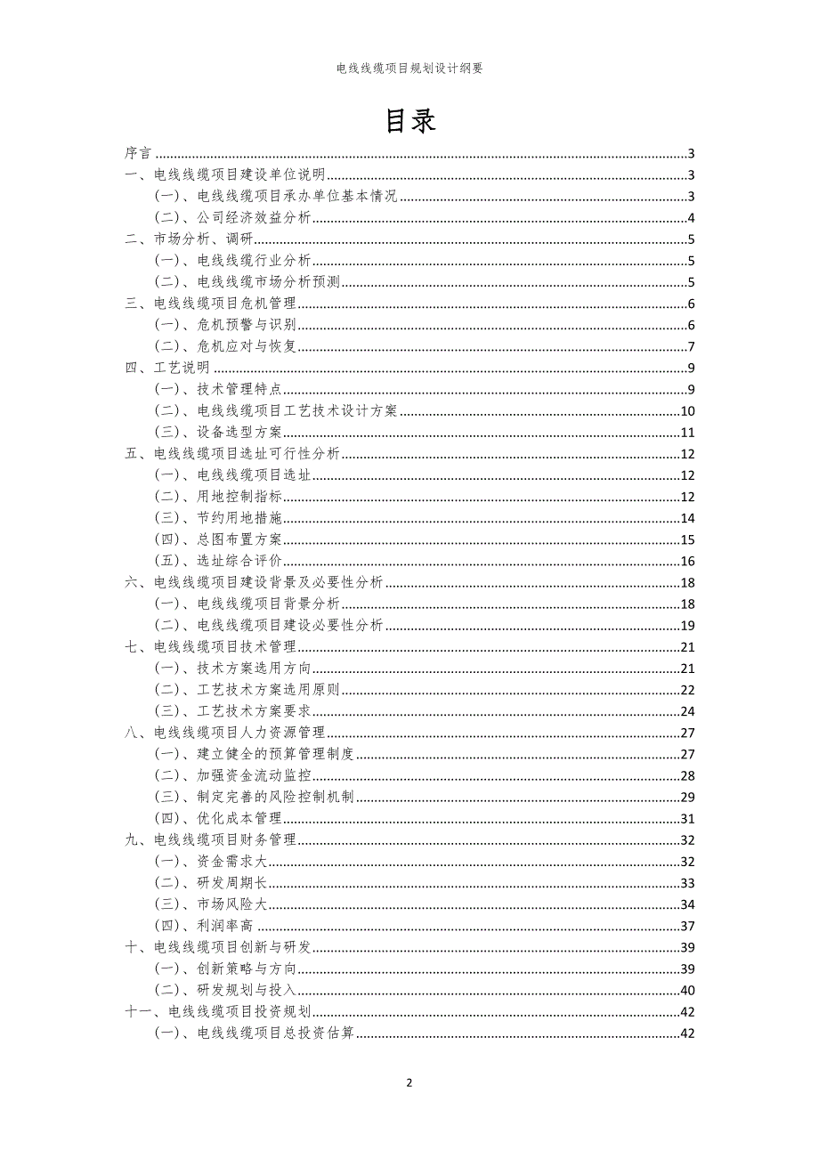 电线线缆项目规划设计纲要_第2页
