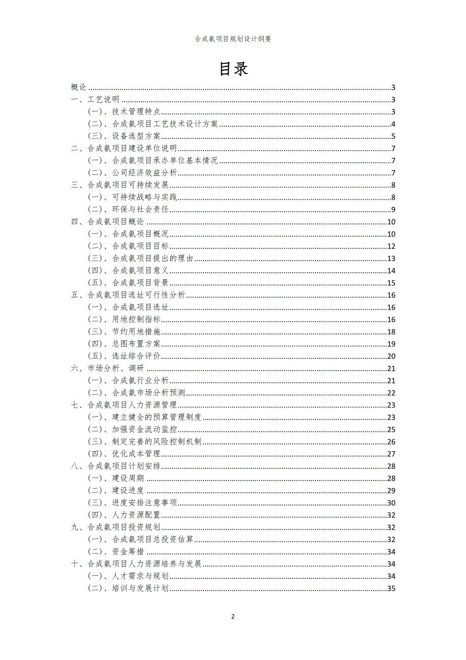 合成氨项目规划设计纲要_第2页