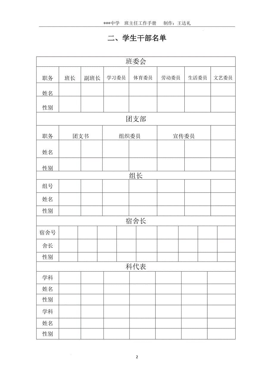 【高中、中学通用】班主任工作手册_第5页