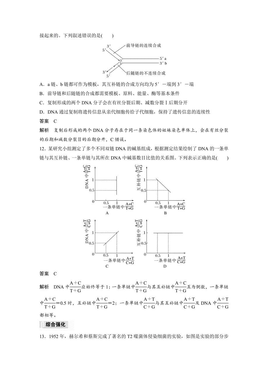 2024年高中生物新教材同步学案 必修第二册 第3章　重点突破练(三)（含解析）_第5页