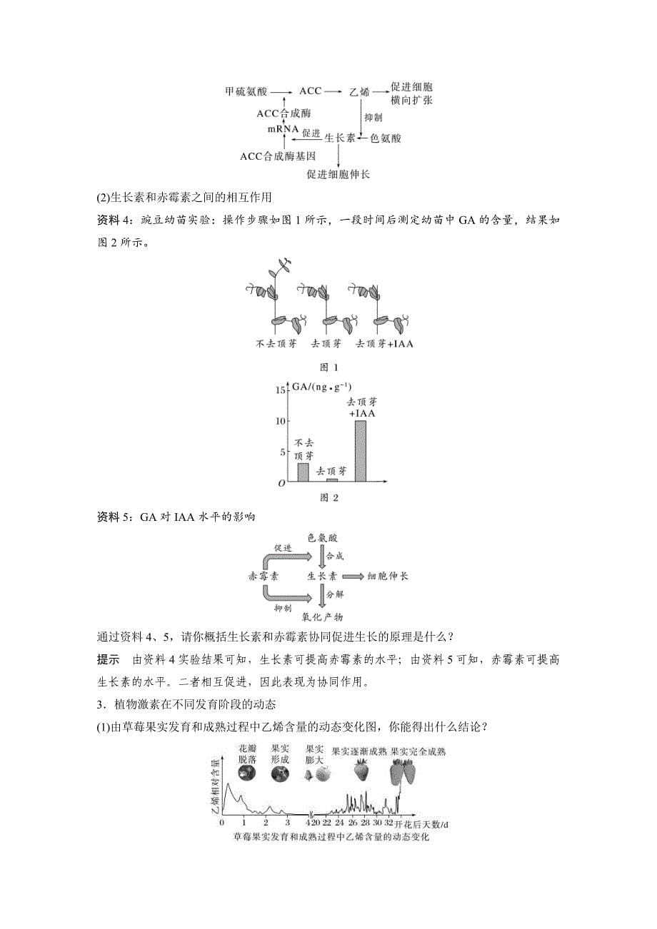 2024年高中生物新教材同步学案 选择性必修第一册 第5章 第2节　其他植物激素（含解析）_第5页