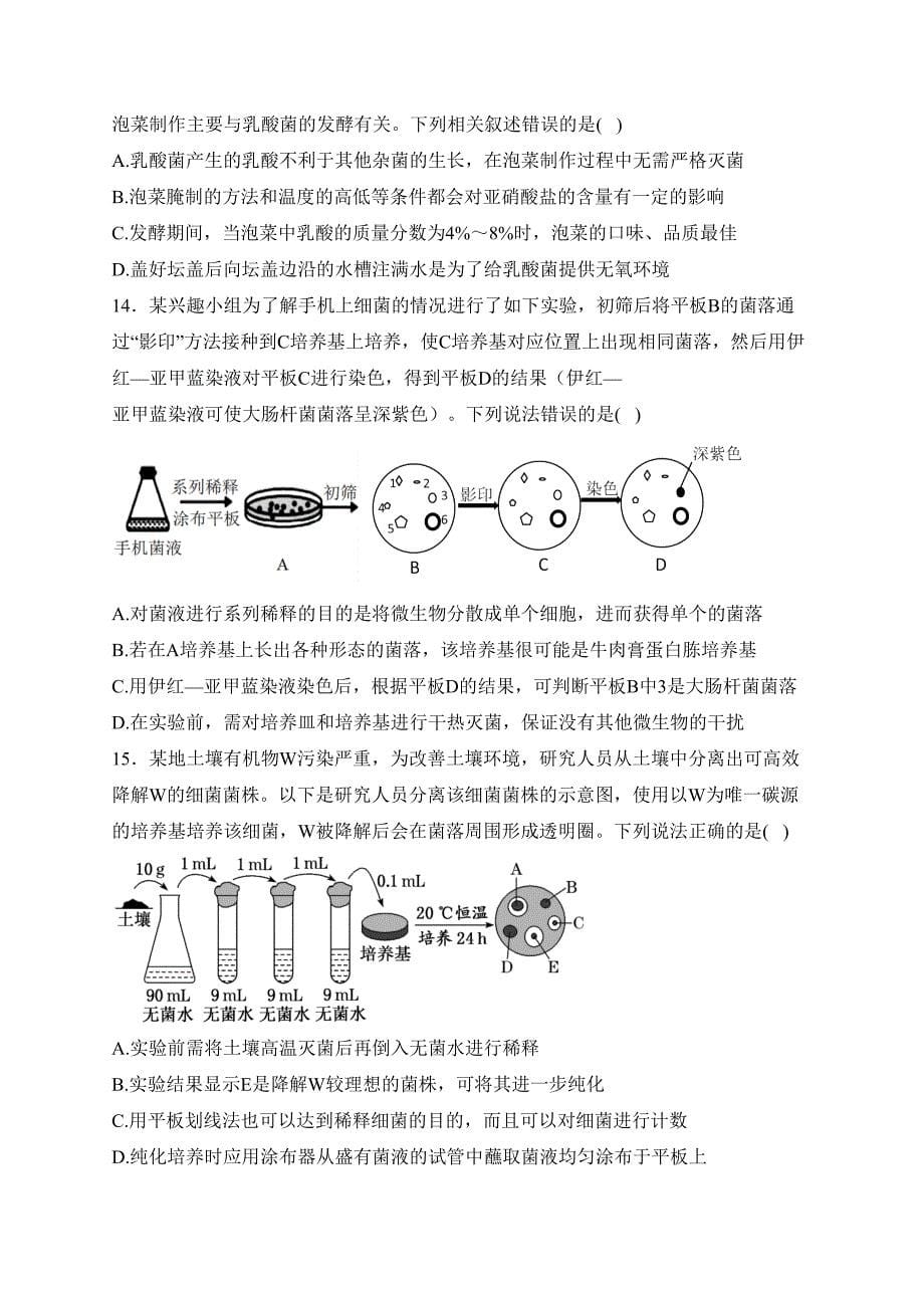 辽宁省名校2023-2024学年高二下学期3月联合考试生物试卷(含答案)_第5页