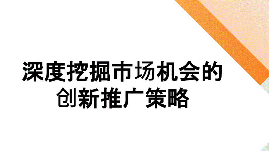 深度挖掘市场机会的创新推广策略_第1页