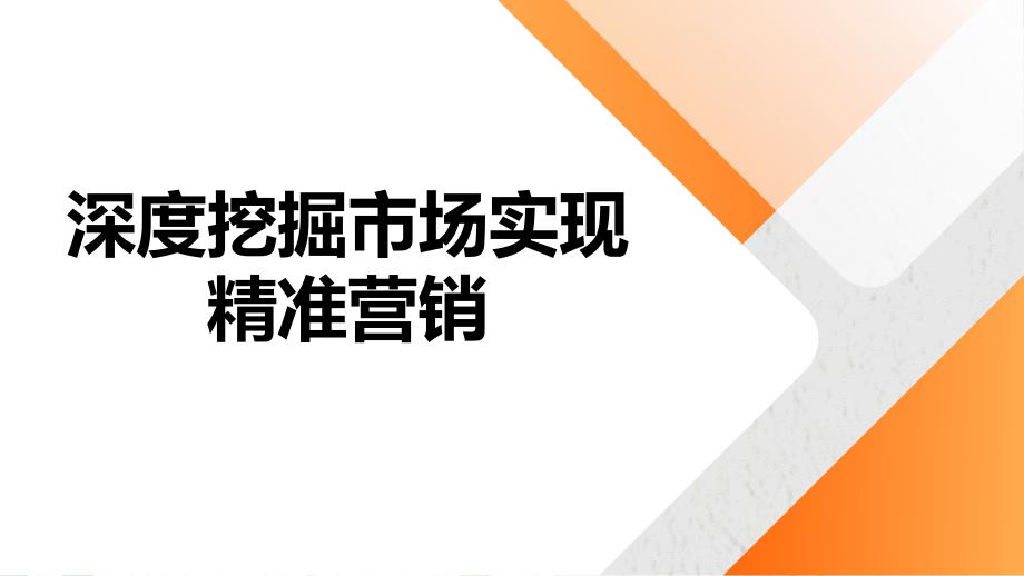 深度挖掘市场实现精准营销_第1页