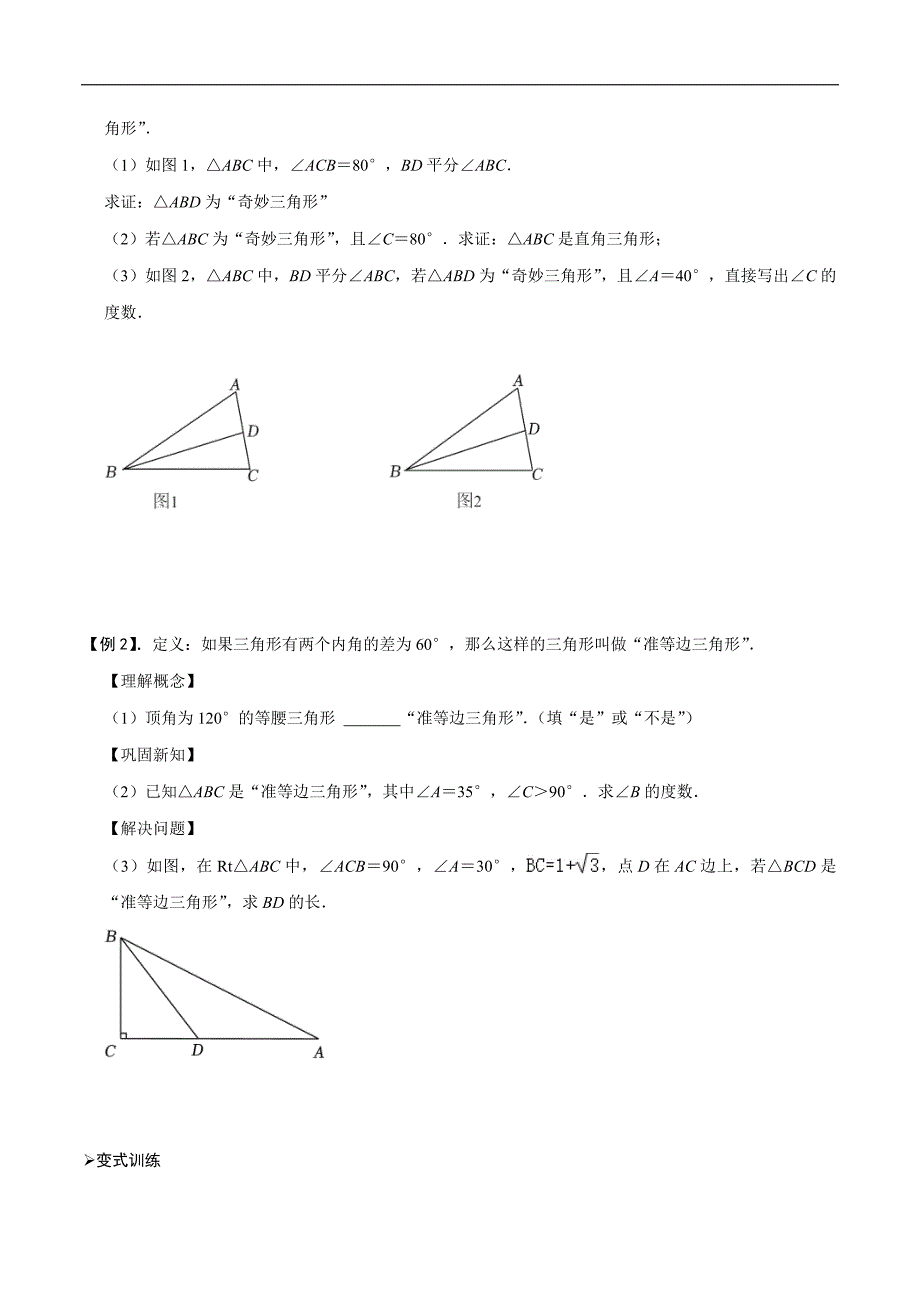 中考数学二轮重难点复习讲义专题72 三角形中的新定义问题（原卷版）_第2页