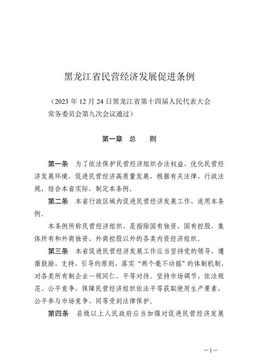 黑龙江省民营经济发展促进条例