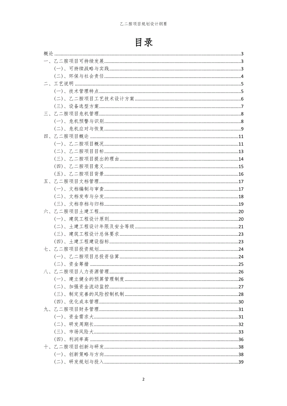 2024年乙二胺项目规划设计纲要_第2页