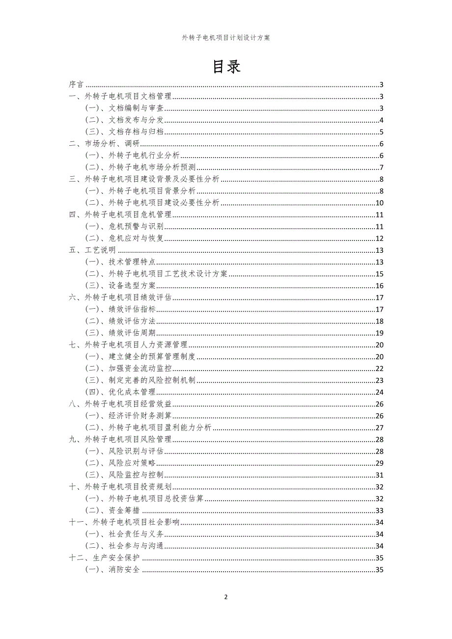 2024年外转子电机项目计划设计方案_第2页