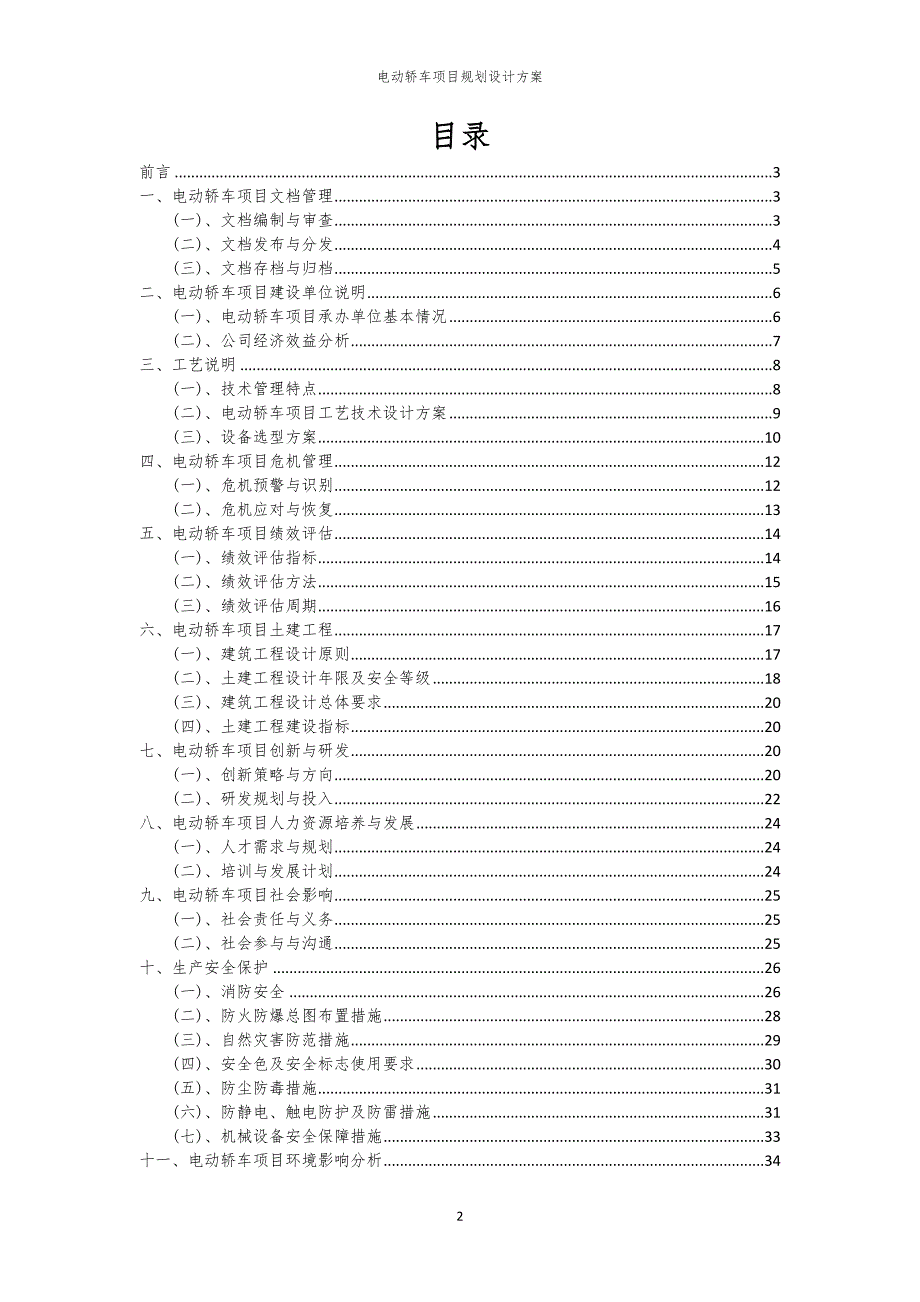 2024年电动轿车项目规划设计方案_第2页
