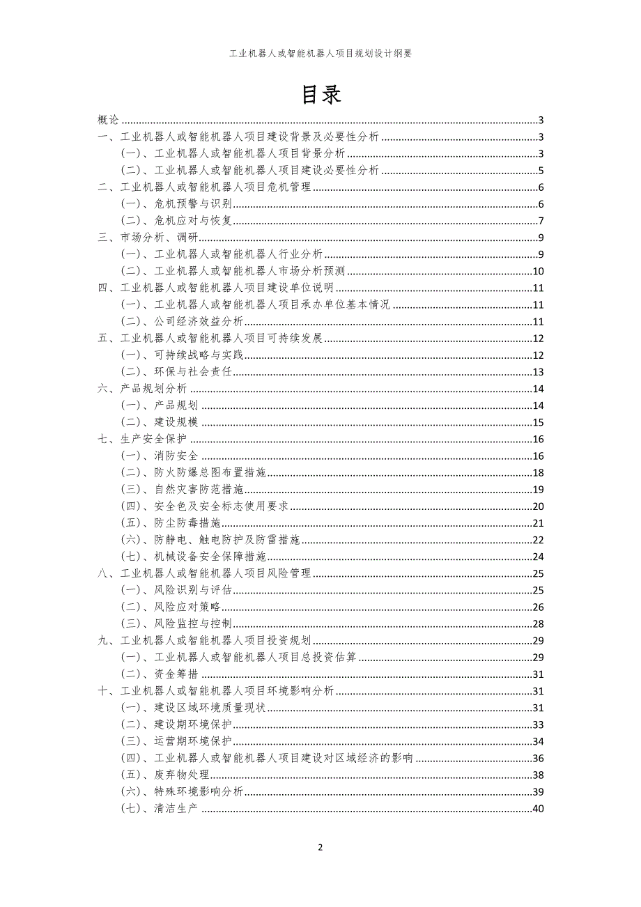 2024年工业机器人或智能机器人项目规划设计纲要_第2页