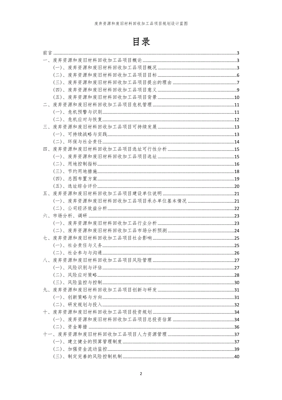 2024年废弃资源和废旧材料回收加工品项目规划设计蓝图_第2页