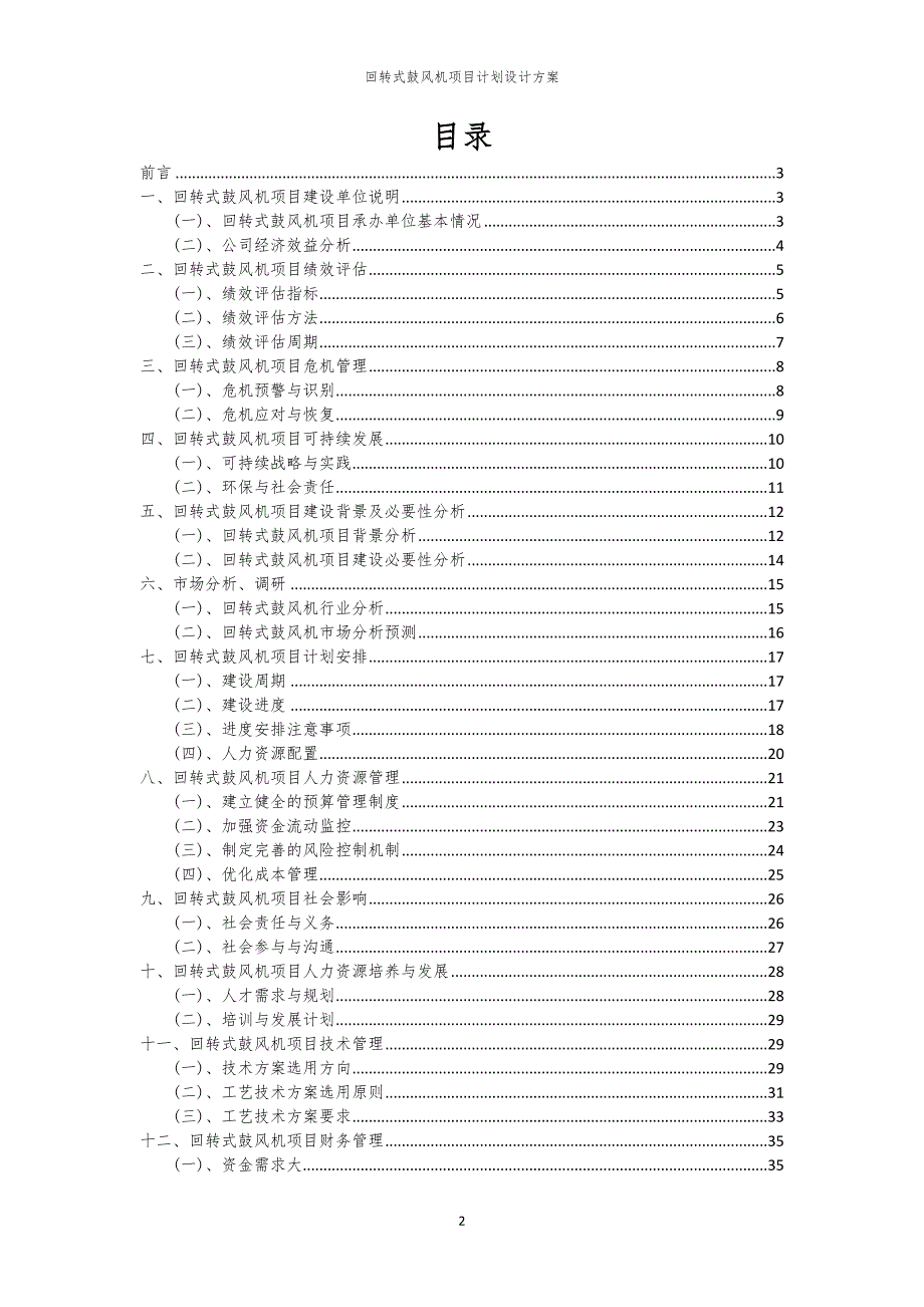 2024年回转式鼓风机项目计划设计方案_第2页