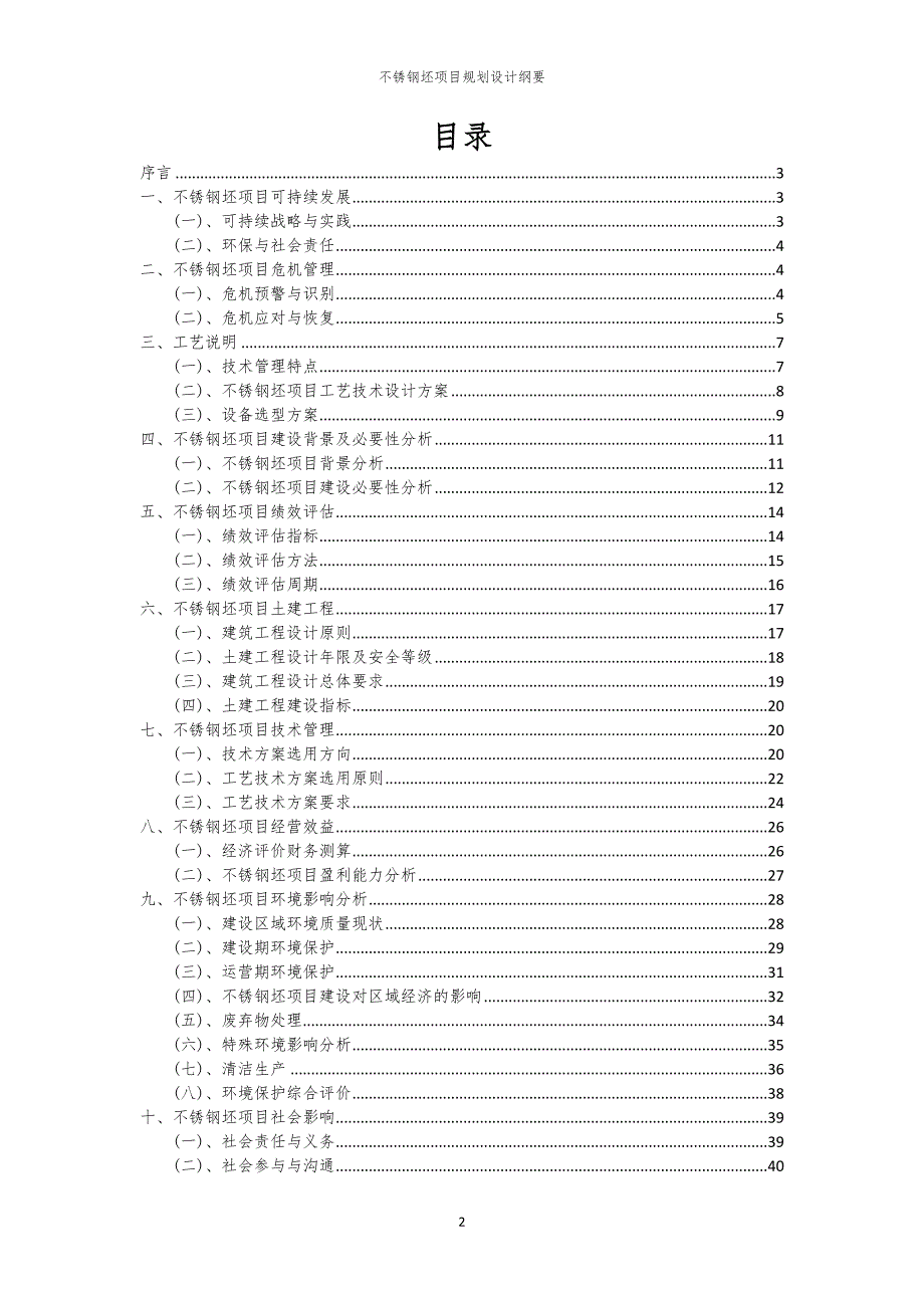 2024年不锈钢坯项目规划设计纲要_第2页
