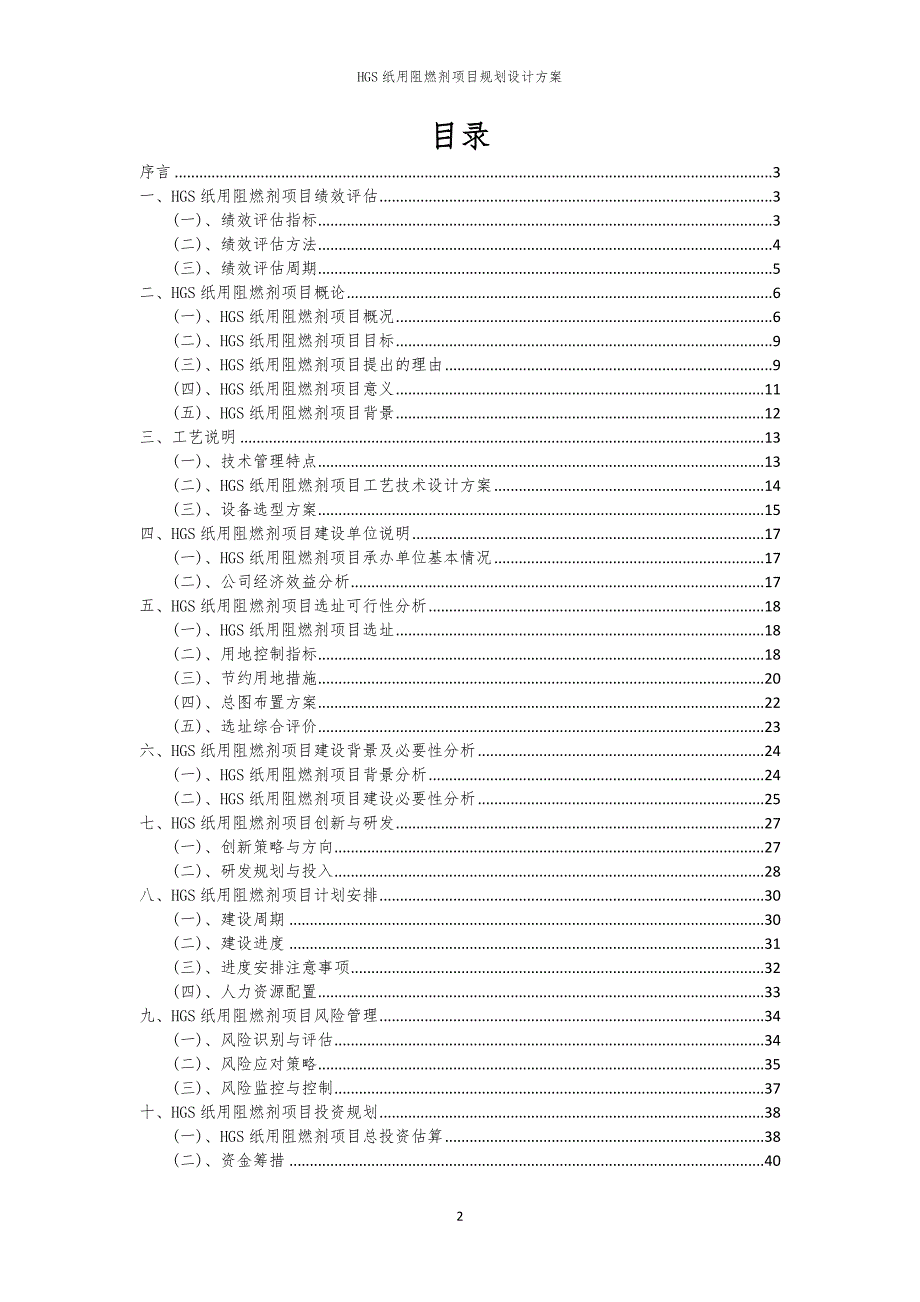 2024年HGS纸用阻燃剂项目规划设计方案_第2页