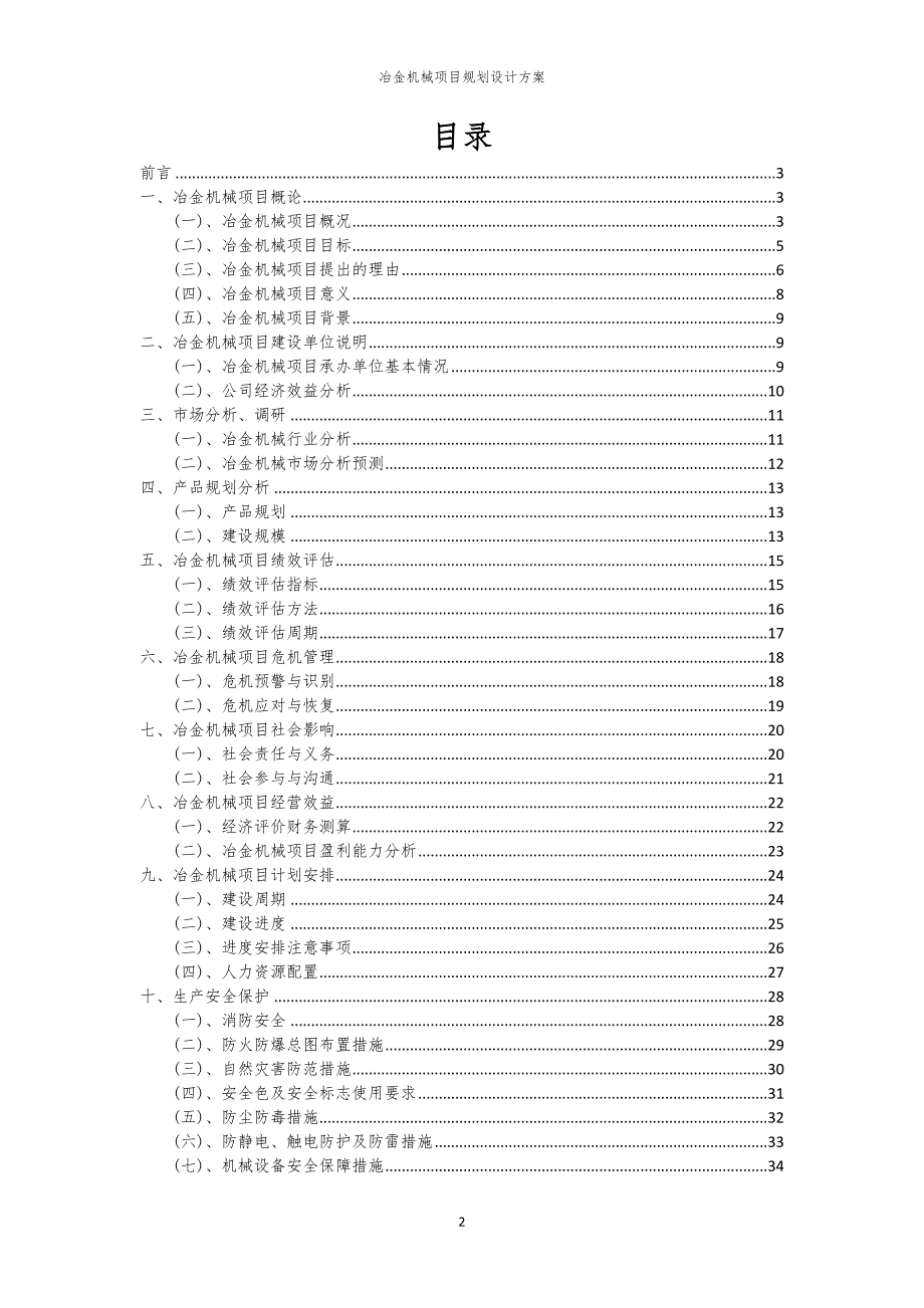 2024年冶金机械项目规划设计方案_第2页