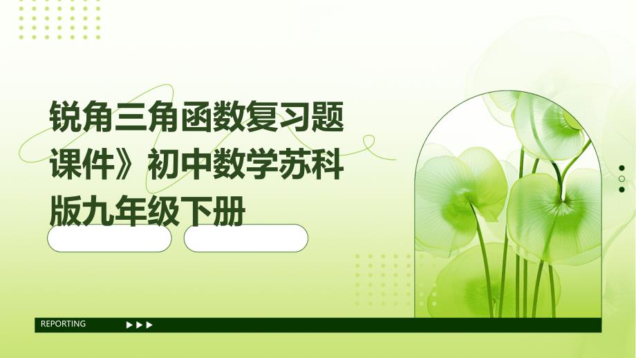 锐角三角函数复习题课件》初中数学苏科版九年级下册_第1页