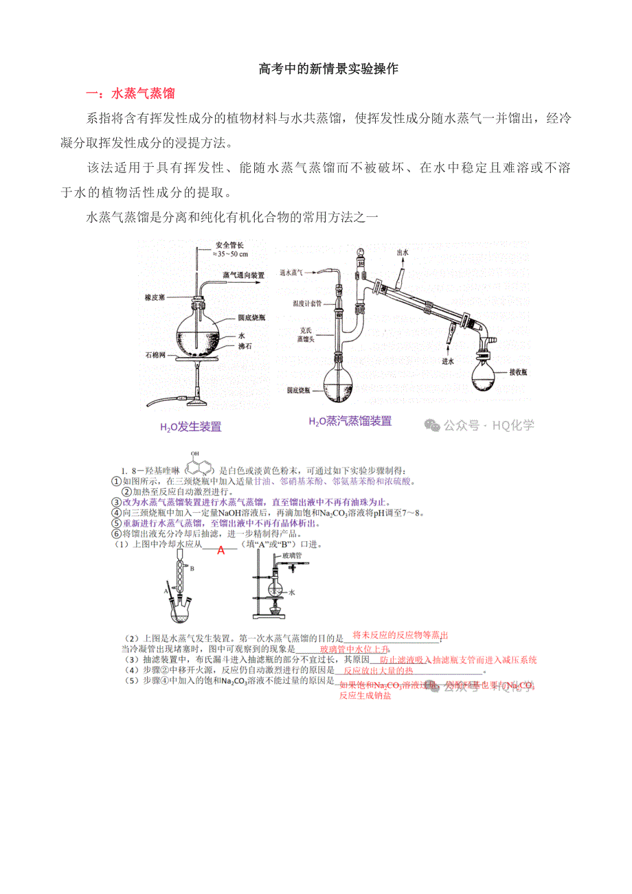 2024年高考化学实验新情景实验操作复习_第1页