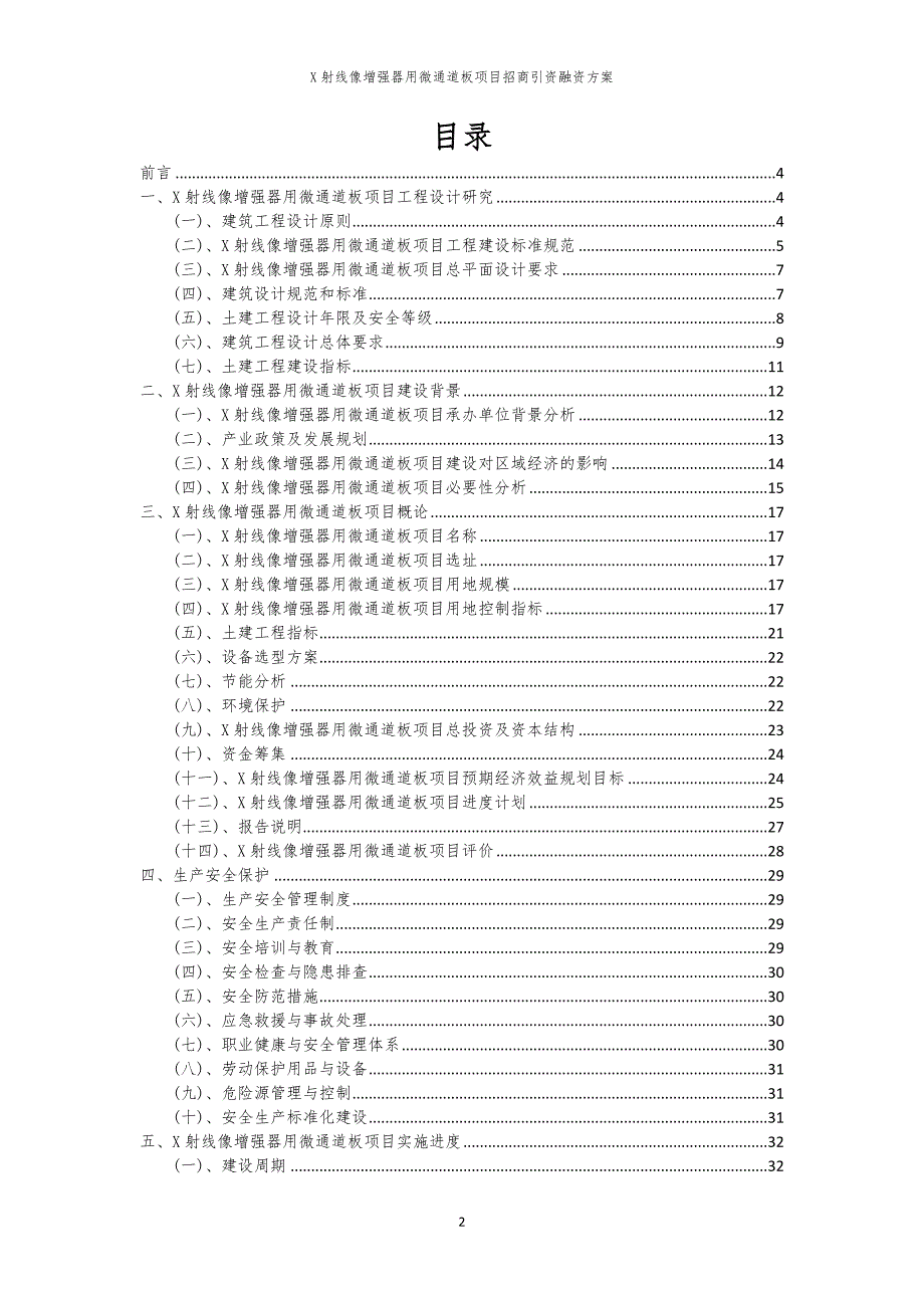 X射线像增强器用微通道板项目招商引资融资方案_第2页