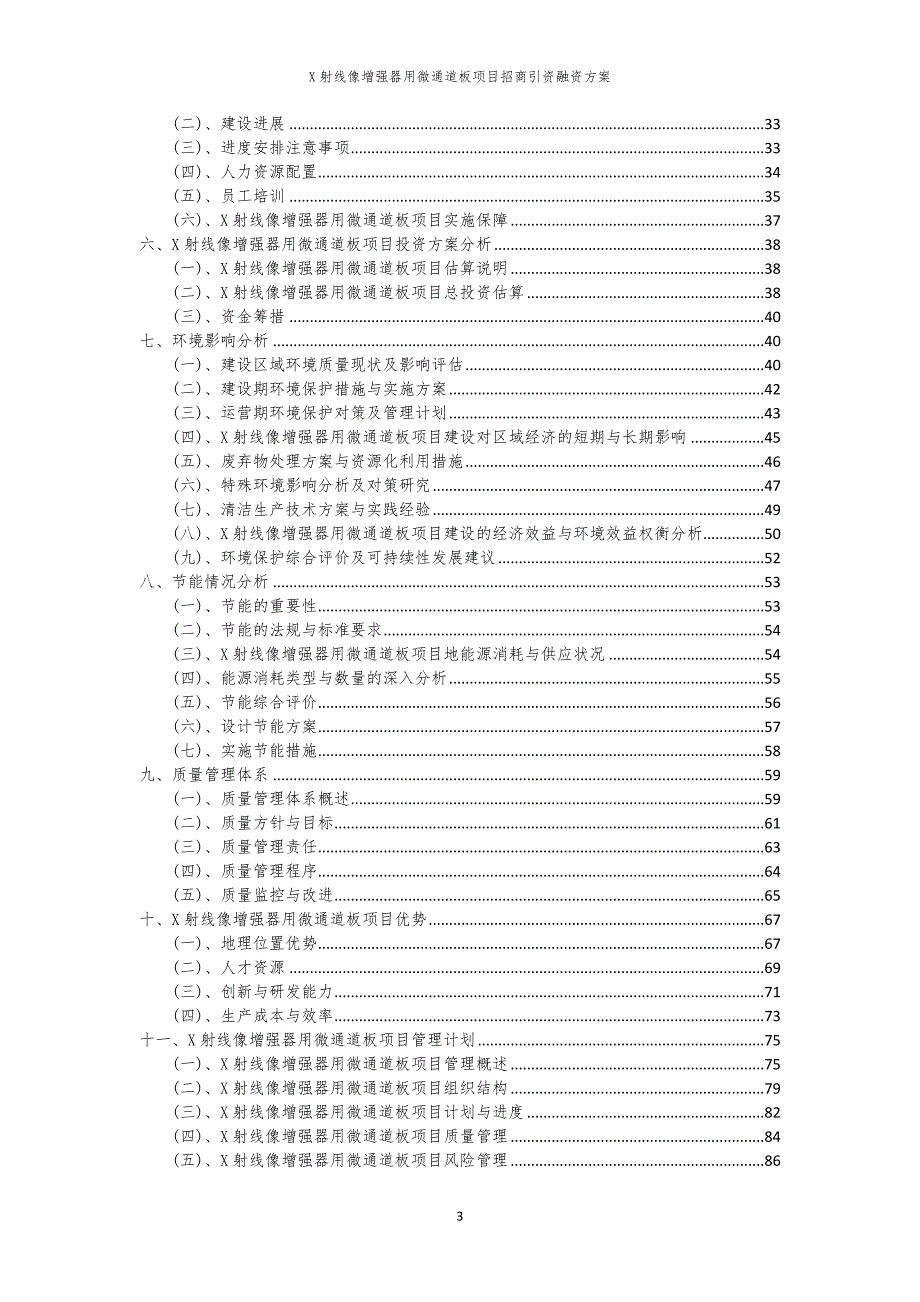 X射线像增强器用微通道板项目招商引资融资方案_第3页