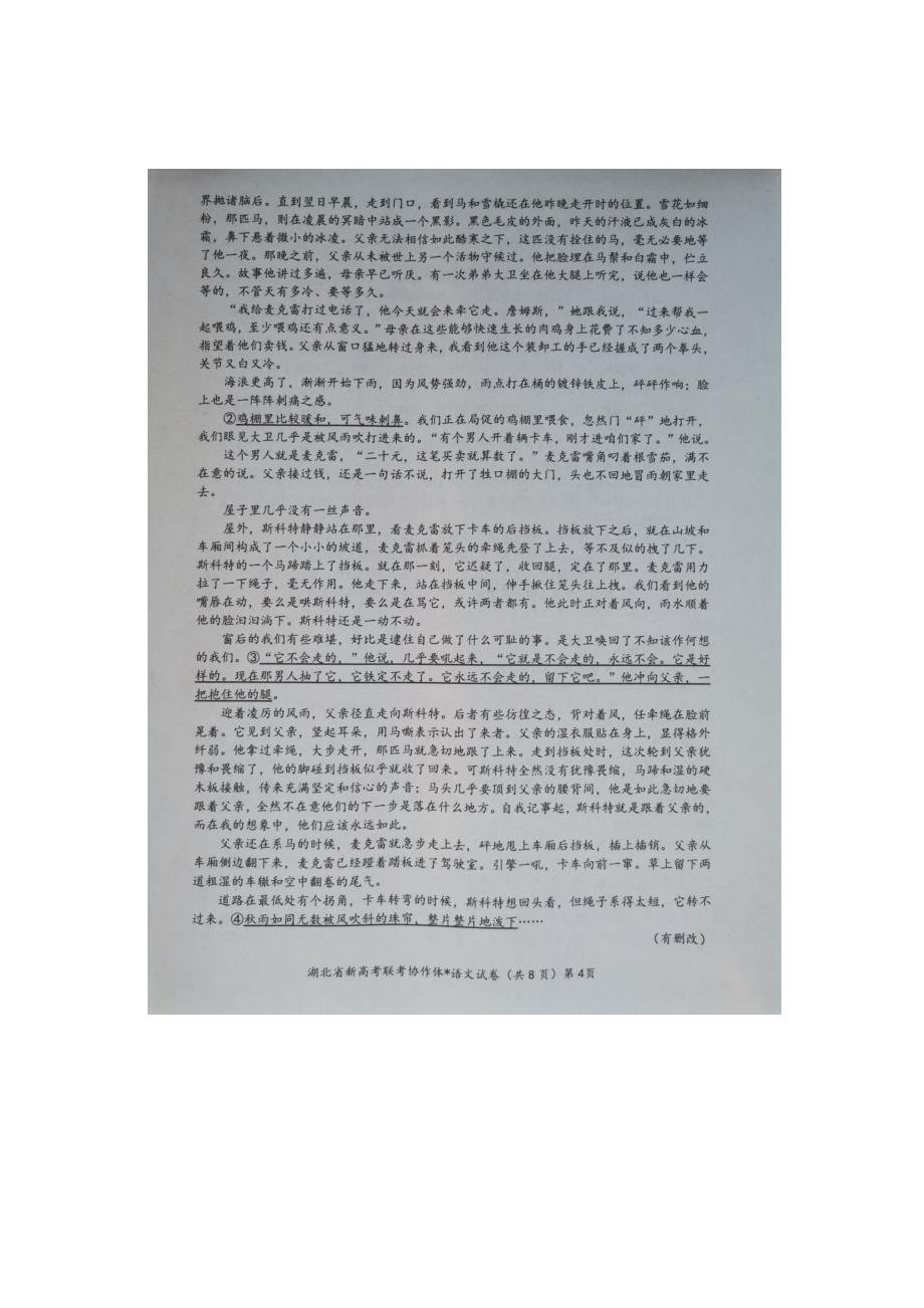 湖北省2023～2024学年高二语文上学期11月期中试题_第4页