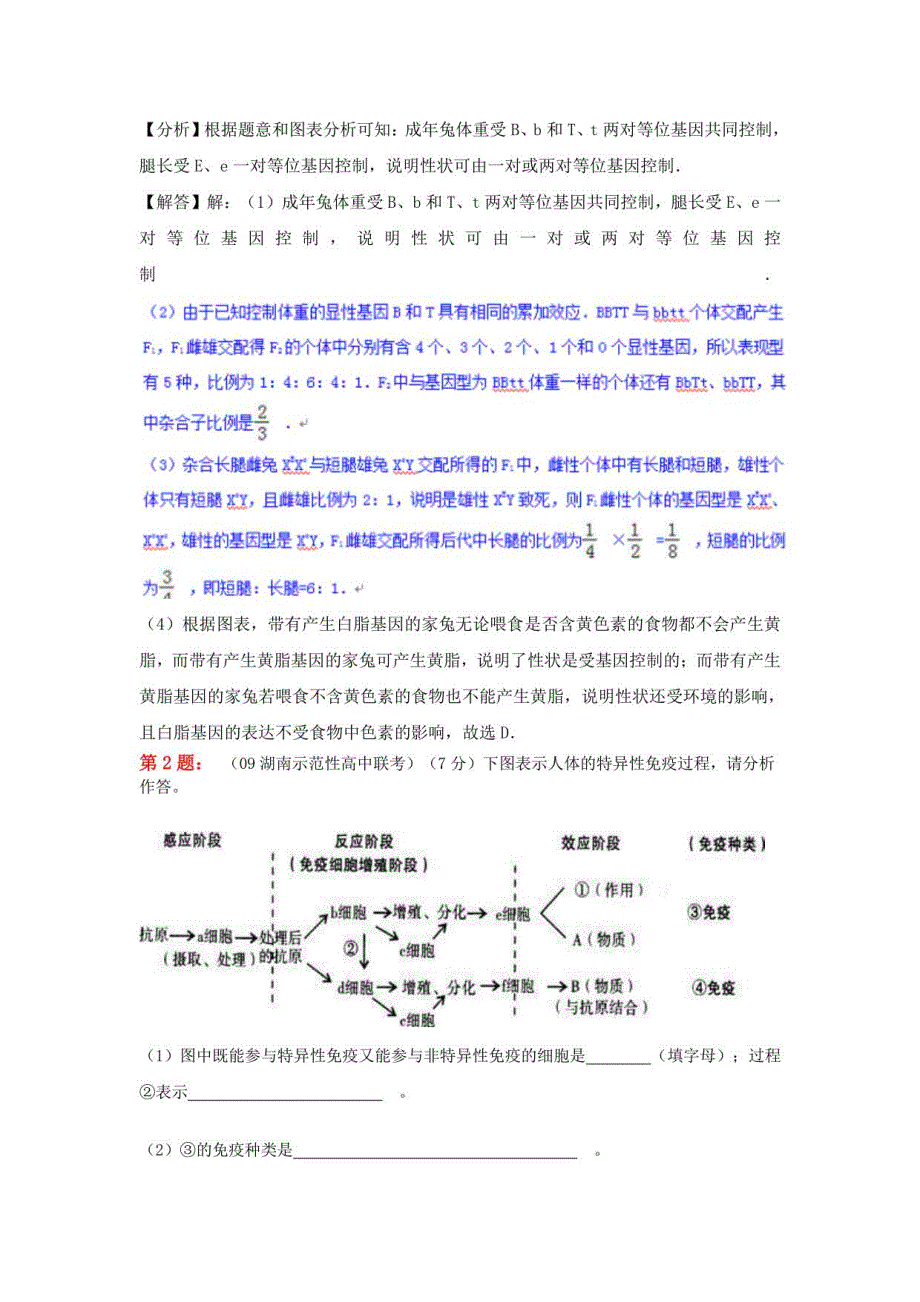 2019年汾潇中学高考生物简单题专项训练（含解析）_第2页