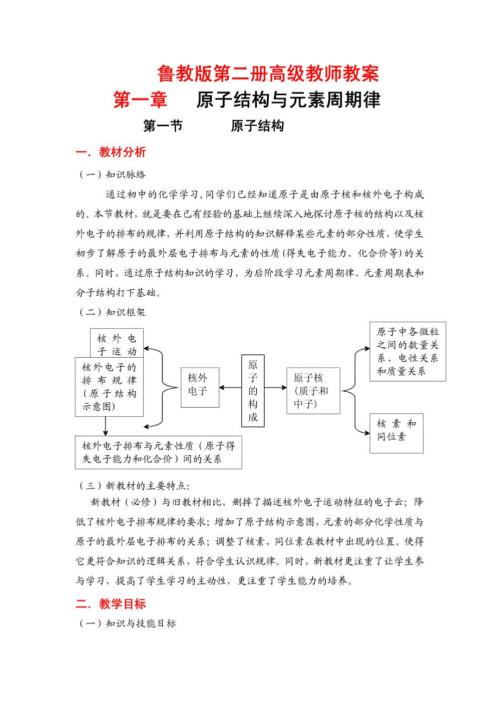 高级教师——鲁教版化学必修二教案