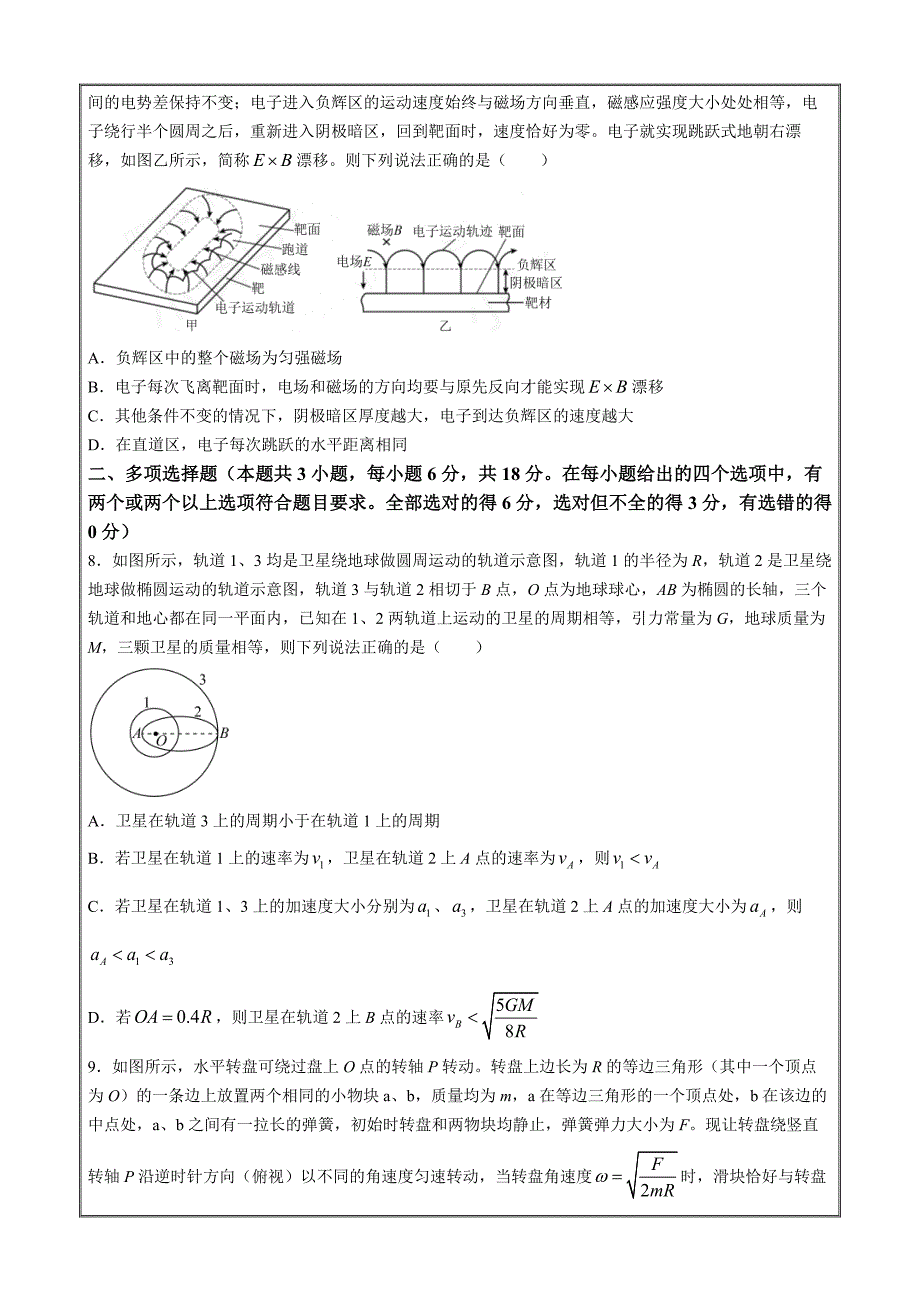 河北省衡水市部分高中2024届高三下学期一模 物理 Word版含解析_第3页