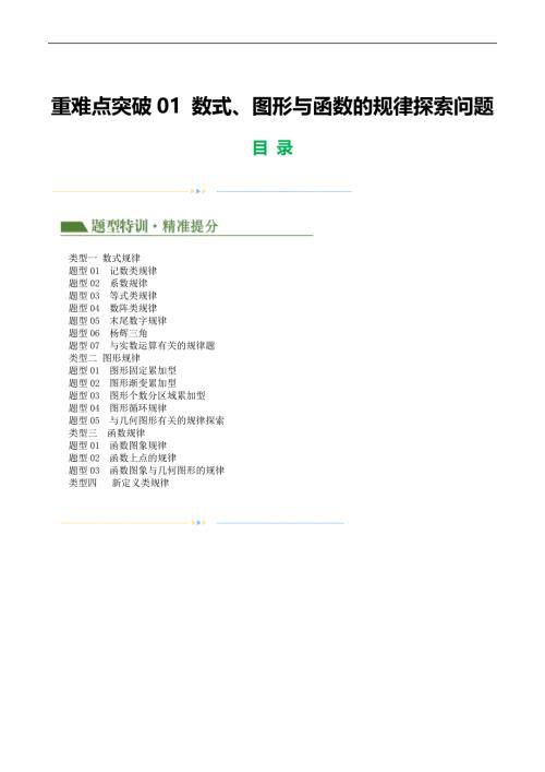 【二轮复习】2024年中考数学二轮复习讲练测（全国通用）重难点01 数式、图形与函数的规律探索问题（解析版）