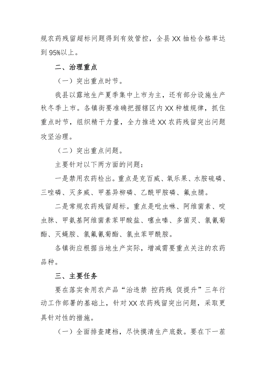 2024年农作物农药残留突出问题攻坚治理实施方案范文_第2页